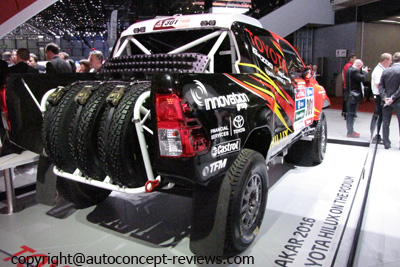 Toyota Hilux on 2016 Dakar Rally Raid podium